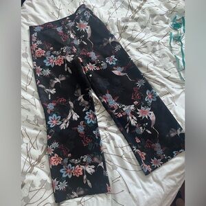 H&M Black Floral Trousers